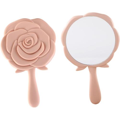 Rose Rose 2 Pièces Miroir De Maquillage Rose Miroire Maquilleuse Vanity Mirror Miroir De Maquillage De Poche Miroir Portable Miroir 