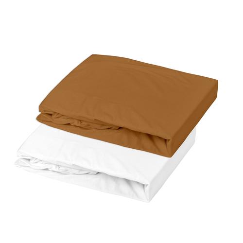 Lot 1 Alèse + 1 Drap Housse 70x140 Cm Caramel - Domiva