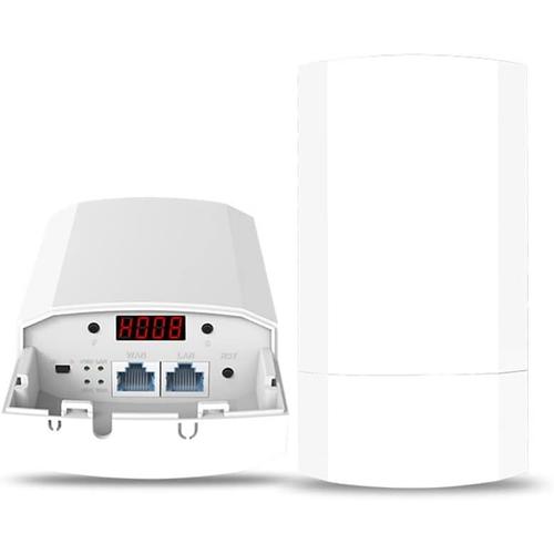 blanc blanc Routeur WiFi ExtéRieur 2.4G 300Mbps RéPéTeur/Pont WiFi Extension Longue PortéE Couverture WiFi 1KM pour CaméRa Prise UE