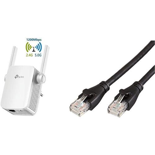 RE305 Répéteur WiFi - Amplificateur WiFi AC 1200 Mbps, WiFi Extender, WiFi Booster, 1 Port Ethernet, Augmente la borne WiFi &
