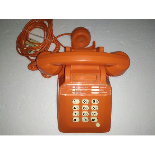 Ancien Téléphone Socotel S63 Orange