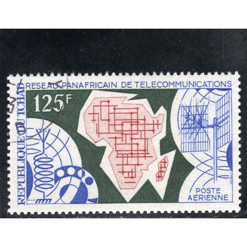 Timbre De Poste Aérienne Du Tchad (3ème Journée Mondiale Des Télécommunications)