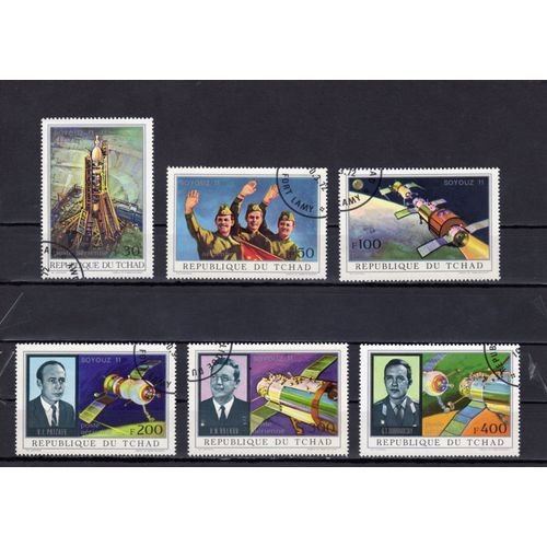 Timbres De Poste Aérienne Du Tchad (Soyouz 11)