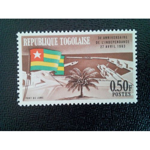Timbre Togo Yt 381 3ème Anniversaire De L'indépendance 1963 ( 3912 )