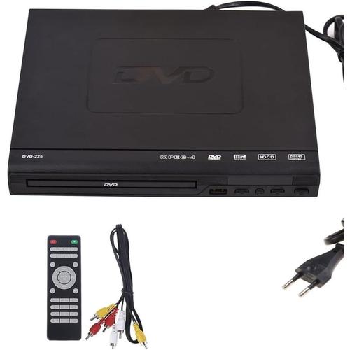 DVD-225 Lecteur DVD Domestique Lecteur Multimédia Numérique Sortie AV avec Télécommande pour TV Lecteur DVD VCD Prise UE