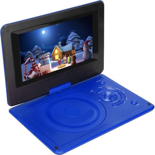 Bleu Bleu Lecteur DVD Portable, écran LCD Pivotant de 8,5 Pouces, Lecteur TV de Voiture avec Télécommande, Batterie Rechargeable 1500