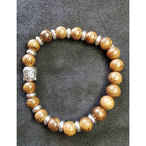 Bracelet En Perles De Bois Bouddha