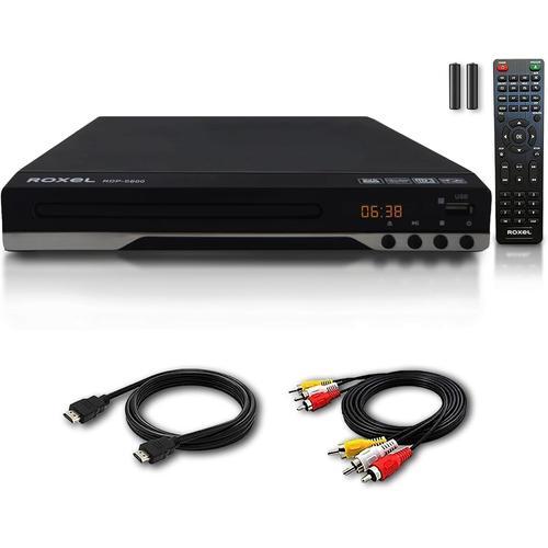 Noir Noir RDP-S600 Lecteur DVD avec Cable HDMI et Cable RCA Inclus - Multi Région - Port USB - Télécommande - Full HD - Fonction Stop