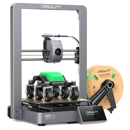 Creality Ender-3 V3 Imprimante 3D, mise à niveau automatique, vitesse d'impression maximale de 600 mm/s, précision d'impression de 0,2 mm, extrudeuse directe à double vitesse, 220 x 220 x 250 mm