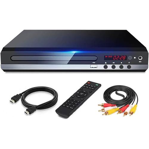 noir noir Lecteur DVD 1080P HD Boîtier Lecteur DVD Domestique pour TV Toutes Régions Lecteur DVD CD-Disk Sortie AV Lecteur EVD -