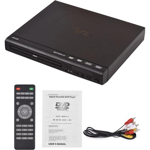 Black Black DVD-225 Home Lecteur DVD Lecteur DVD CD Lecteur multimédia numérique Sortie AV avec télécommande