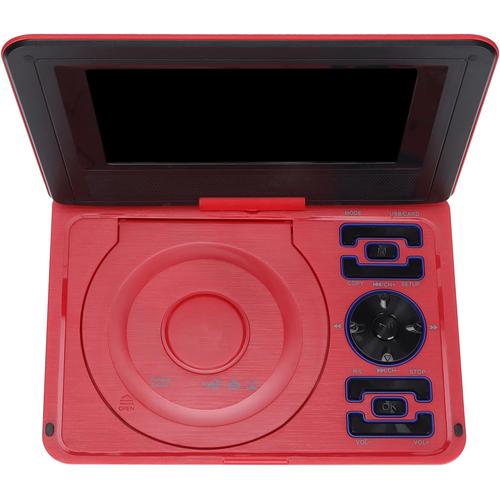 rouge rouge Lecteur DVD Portable de 6,8 Pouces pour Voiture et Enfants, Lecteur DVD Mobile Multifonctionnel, Lecteur TV de Support,