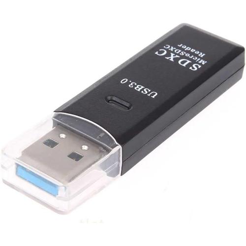 Noir Noir Adaptateur Lecteur de Carte Clé Reader USB 3.0 Type A Haute Vitesse pour SDHC SDXC MMC Micro SD SD HC SD XC TF Noir