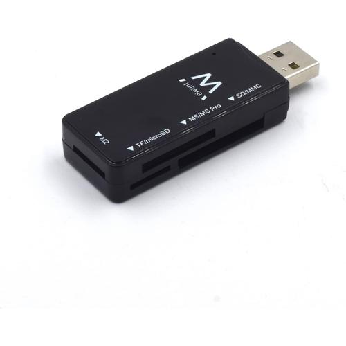 Noir Noir EW1049 - Lecteur Micro SD de clé USB, Lecteur de Carte SD USB 2.0, Adaptateur de Carte mémoire SD/Carte Flash pour PC, Macbook