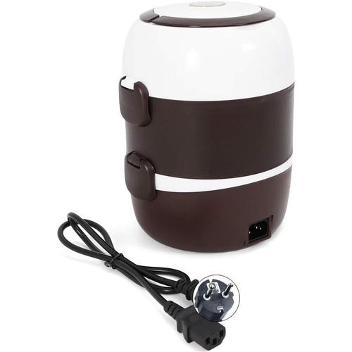 Boîte à déjeuner électrique 2 l - Portable - Cuiseur à riz - Cuiseur vapeur - 3 couches - Cuiseur à riz - Cuiseur vapeur - Pot