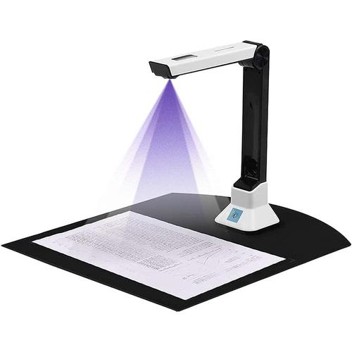 Caméra de documents pour enseignants, scanner portable USB avec support 8 MP HD A4 Cam Photo Scanner