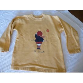 Sweat Shirt Orange/Jaune Avec Joli Motif 8 Ans