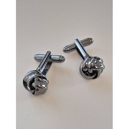 Boutons De Manchettes En Forme De Noeud De Couleur Gris Anthracite Pour Du Style