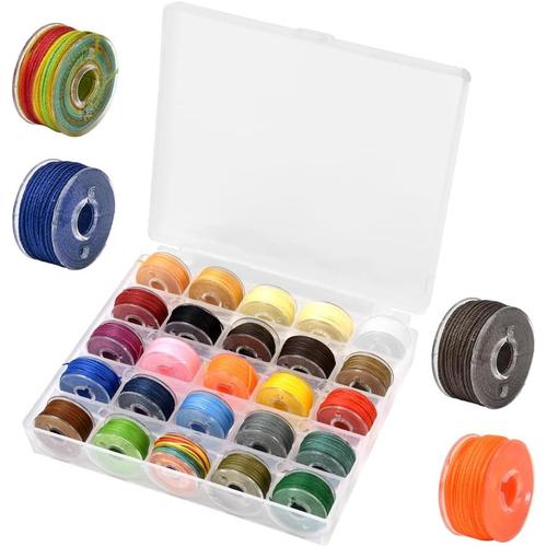 25 Pcs Fil De Cordon Ciré Coloré Fil Ciré 0,65mm*10m Fil Polyester Ciré 0,65mm Rouleaux Cordon De Cirée Coton Fil Tressé Pour Bijoux