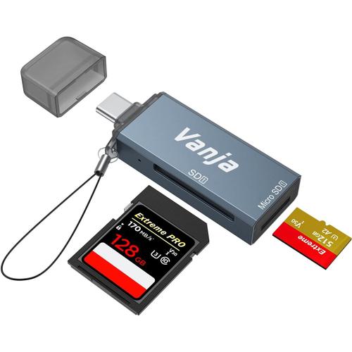 Lecteur de Carte SD USB C 3.0 2-en-1 Adaptateur USB C Lecteur de Carte Mémoire Externes Micro SD/SDXC/SDHC/MMC/Micro SDXC