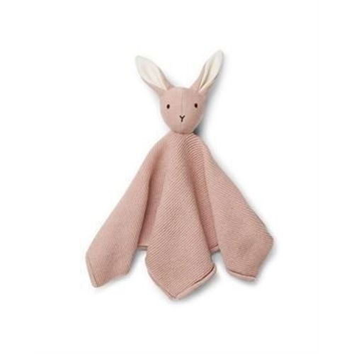 Doudou Lapin Plat Rose Liewood Milo Peluche Tricot