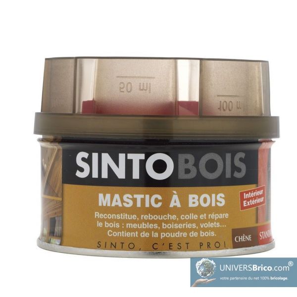 Mastic bois standard Blanc 550gr + 30gr - Sinto