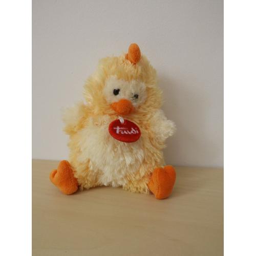 Peluche Poussin Jaune Blanc Trudi