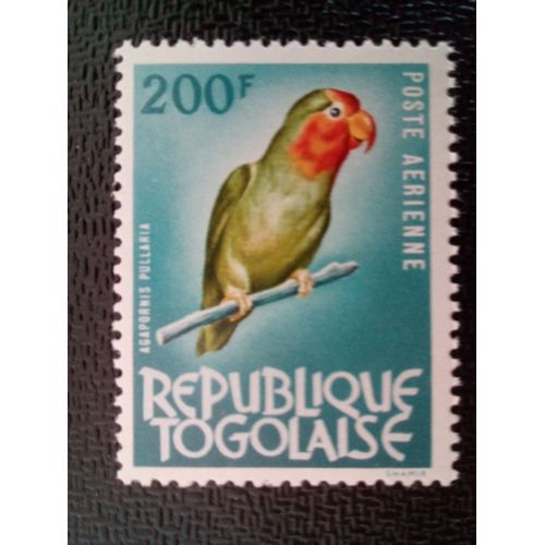 Timbre Togo Yt Pa 41 Inséparable À Tête Rouge (Agapornis Pullaria) 1964 ( 3912 )
