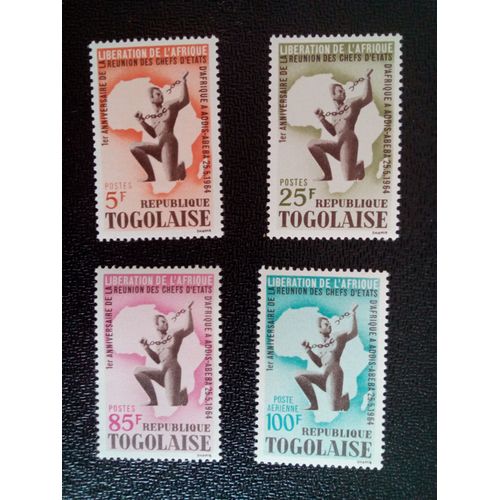 Timbre Togo Yt 416 A 418 Et Pa 44 1er Anniversaire De La Réunion Des Chefs D'état Africains 1964 ( 3912 )