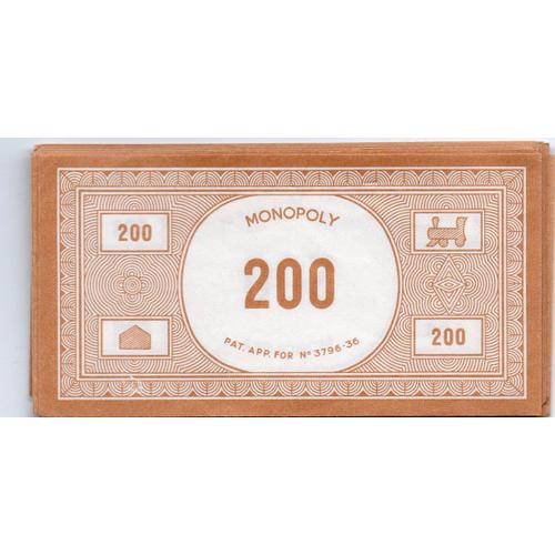 50 billets 200 frans MONOPOLY - jeux societe