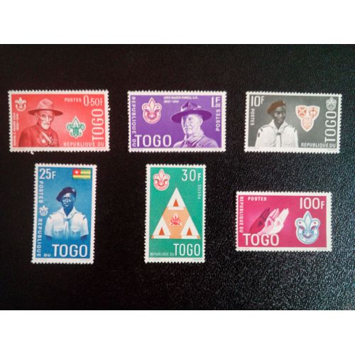 Timbre Togo Yt 334 A 339 Séries: Scoutisme 1961 ( 3912 )