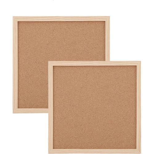 Single Sided Single Sided 2Pcs Cork Board Bulletin Board Panneau De Liège à Cadre en Bois Avis Cork Board 12X12inch pour Office,Single