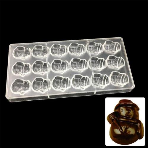 Transparent Transparent 24 Cellules En Forme De Bonhomme De Neige En Polycarbonate Carré Chocolat Moules Moules, Pc, Bac Moule À Gateau À