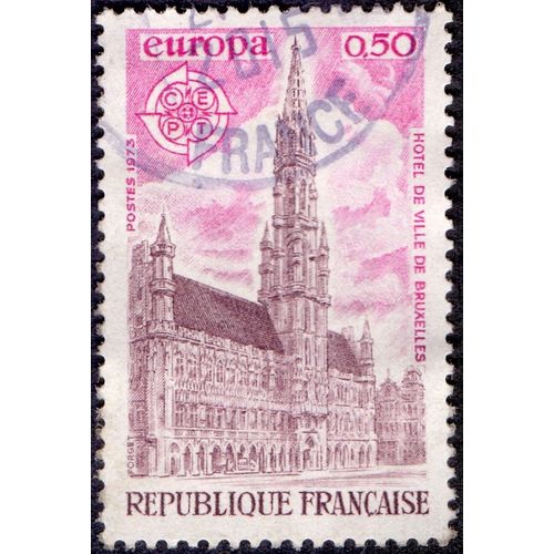 Timbre De 1973 Hotel De Ville De Bruxelles. Europa.République Française.0.50.C.E.P.T.