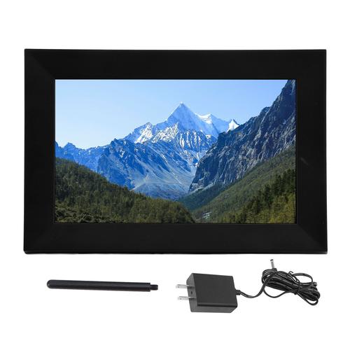Cadre photo numérique 10,1 pouces 1280x800P HD IPS écran tactile rotation automatique cadre photo électronique WiFi mural avec 1 + 16 Go de mémoire prise américaine noir