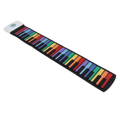 Piano enroulable 49 touches 47 timbres 14 chansons de démonstration Piano à clavier électronique portable avec port haut-parleur pour casque pour enfants débutants