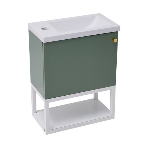 Meubles De Salle De Bain Lavabo Avec Commode 40 Cm, Commode, Pendentif Blanc Et Vert, Petit Invité Meubles De Salle De Bain