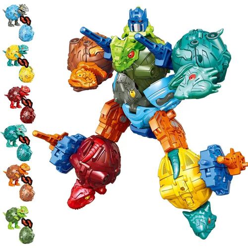 Transformable Dinosaure Jouet Pour Enfants, 6 Oeufs De Dino Robot Déformation Diy Construction Puzzle Jouet Pour Garçons Filles For Kids 6+