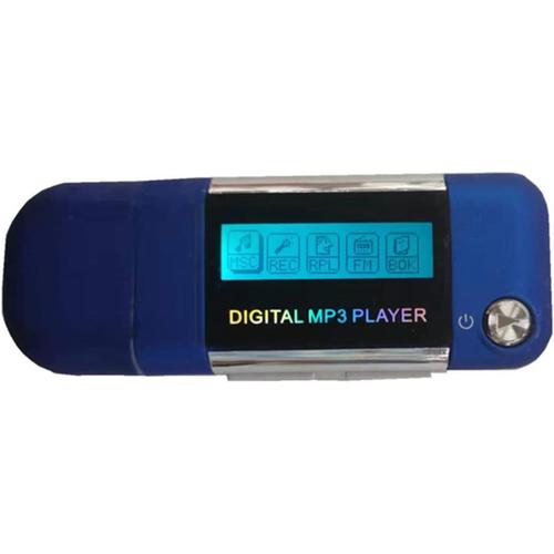 Portable mp3 U Disque Batterie sèche Lecteur de Musique d'enregistrement de Haute qualité Walkman, avec écouteur,Bleu,4GB