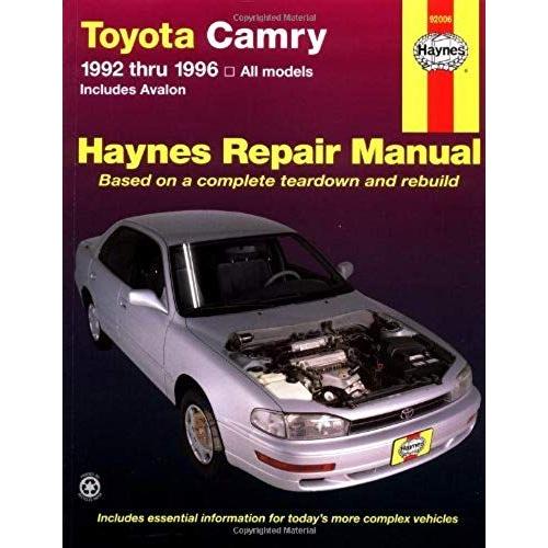 Toyota Camry & Avalon 1995 Thru 1996 Haynes Repair Manual