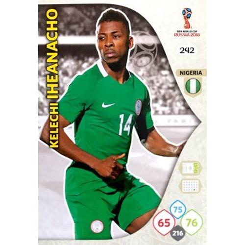 242 Kelechi Iheanacho - Nigeria - Panini Adrenalyn Xl Fifa World Cup Russia 2018 Carte Football