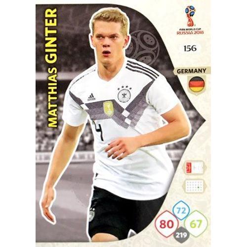 156 Matthias Ginter - Germany - Panini Adrenalyn Xl Fifa World Cup Russia 2018 Carte Football