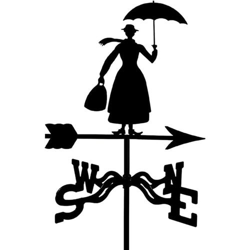 Métal Girouette Décoration, Design Rétro Homme avec Parapluie Indicateur de Direction Outil de Mesure pour Jardin sur Le Toit extérieur Girouette Jardin Stake