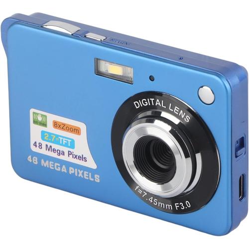 Appareil Photo Numérique 4K avec Flash Zoom 8X, écran LCD 2,7 Pouces, Appareil Photo Compact Portable Anti-secousse 48 MP pour la Photographie et la Vidéo, Caméra de Vlogging