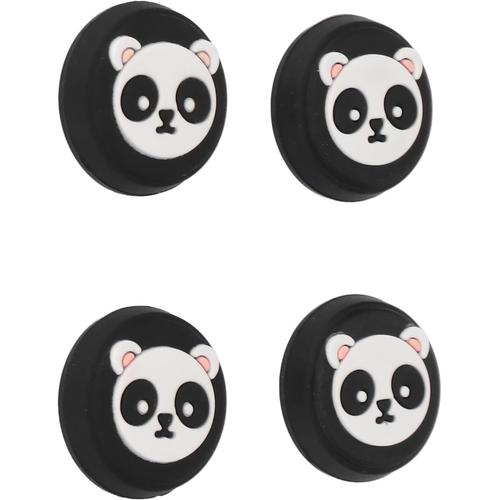 Thumb Grip, 4pcs Switch Joystick Caps Thumb Grip Pour Joycon Controller Cute Panda Remplacement Silicone Thumb Grip Caps Pour Ps5 Controller Pour Xbox, Game Accesssories(Le Noir)