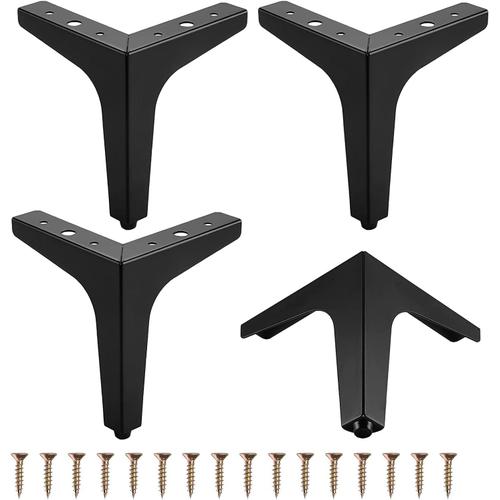 Lot De 4 Pieds Meubles Triangle En Métal Pour Meubles, Table, Canapés Et Fauteuils, Rechange Armoire, Canapé, Chaise, Table Basse Avec Vis (17 Cm), 7 Inch (17cm)