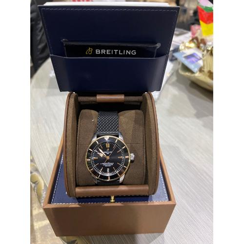 Montre Breitling Super Océan Héritage  Overs Rose 44mm Automatique   Boîte Sûre Boîte Carte Authentique Anne 2019    Lunettes Or 28 Carat Et Eguis Or Et Index Or 18 Carat