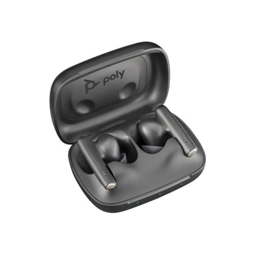 Poly Voyager Free 60 UC - Écouteurs sans fil avec micro - intra-auriculaire - Bluetooth - Suppresseur de bruit actif - USB-C via un adaptateur Bluetooth - noir de charbon