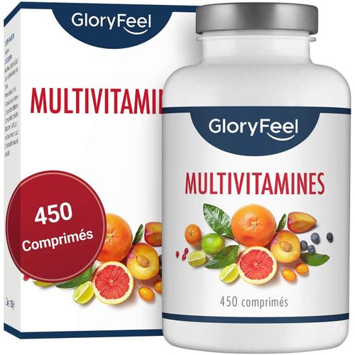 Multivitamines Et Minéraux - 450 Comprimés De Multivitamines (Plus D'12 An D'approvisionnement) - Vitamine Pour Homme Et Femme - Toutes Les Vitamines Essentielles Dans Un Comprimé De Gloryfeel 