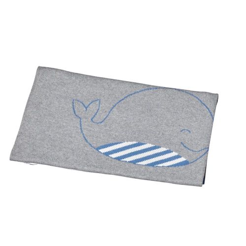 Couverture Maille Bébé Blue Baleine - Sauthon Baby Deco